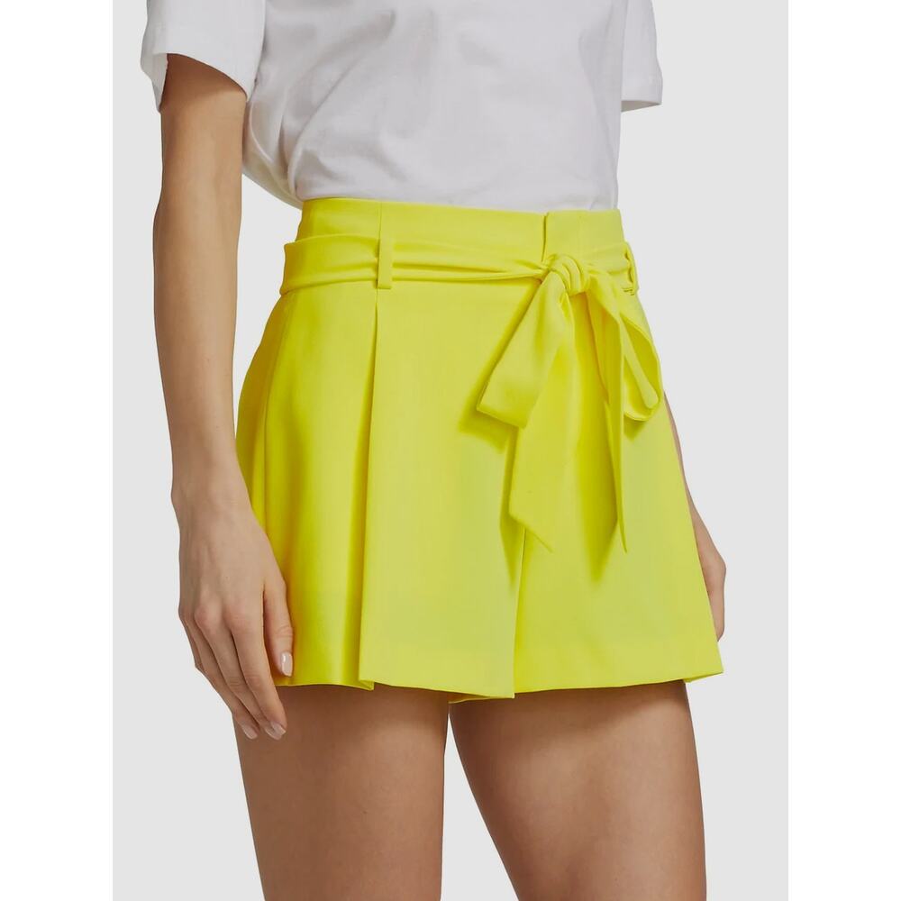 Alice + Olivia Steffie Belted Pleated Crepe Shorts Womens Size 14 NWT Bright - Picture 7 of 10